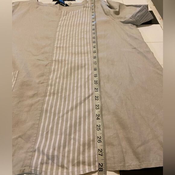 Ali Miles Lagenlook Linen Cotton Blend Oversized Top Coastal Quite Lux Artsy - Picture 6 of 9